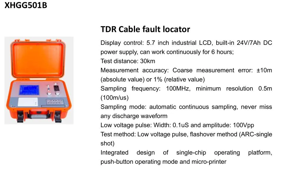 Tdr Phạm vi lỗi cáp dưới lòng đất đo khoảng cách sơ bộ trước vị trí 0